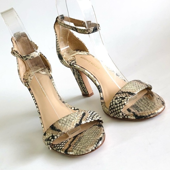 NWOT Antonio Melani Stacen Snakeprint Sandals - Picture 4 of 16
